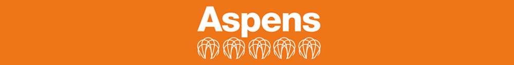 Aspens Logo on Orange Banner